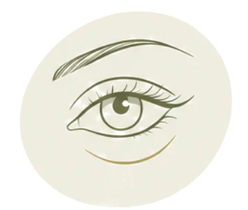 Illustratie wallen: open oog met een zachte boog eronder